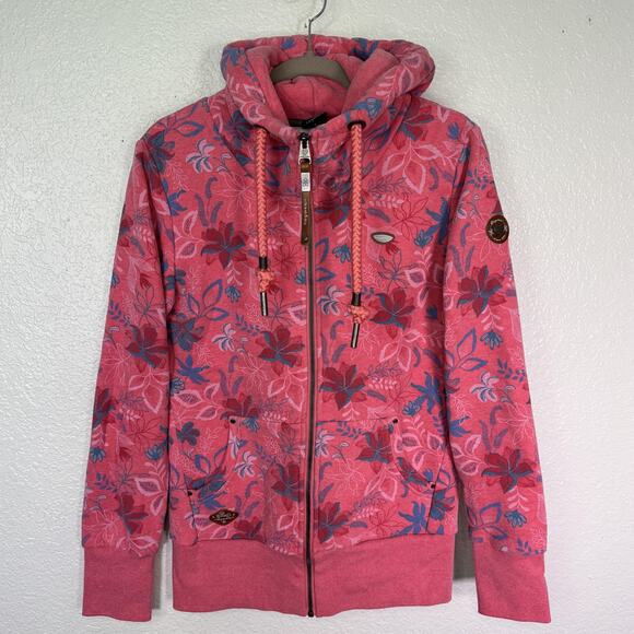 Ragwear Jackets & Blazers - Ragwear Neska Jacket Womens Medium Floral Full Zip Hoodie Cozy Outdoors Winter